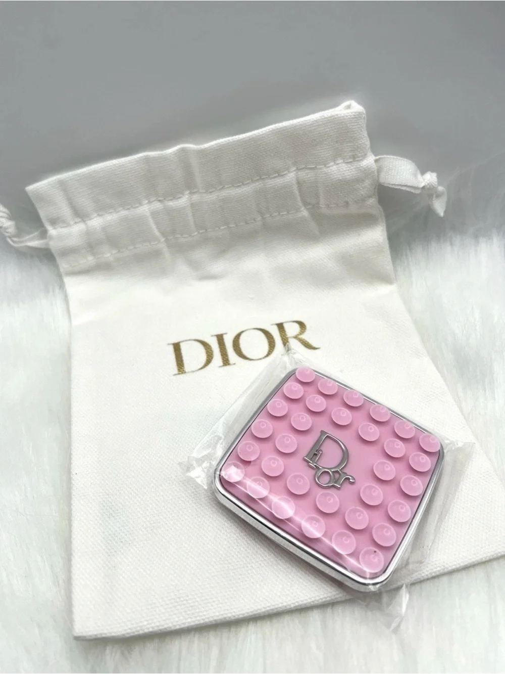 Dior Pink Embossed Octobuddy with Silver Trim phone accessory